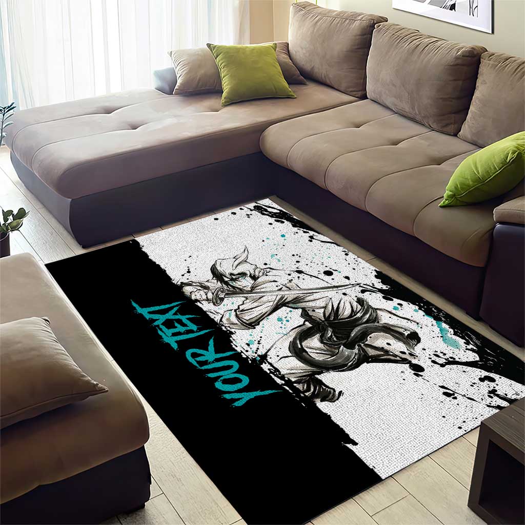 Personalized Ulquiorra Cifer Area Rug Ink Splash Anime Brush Style