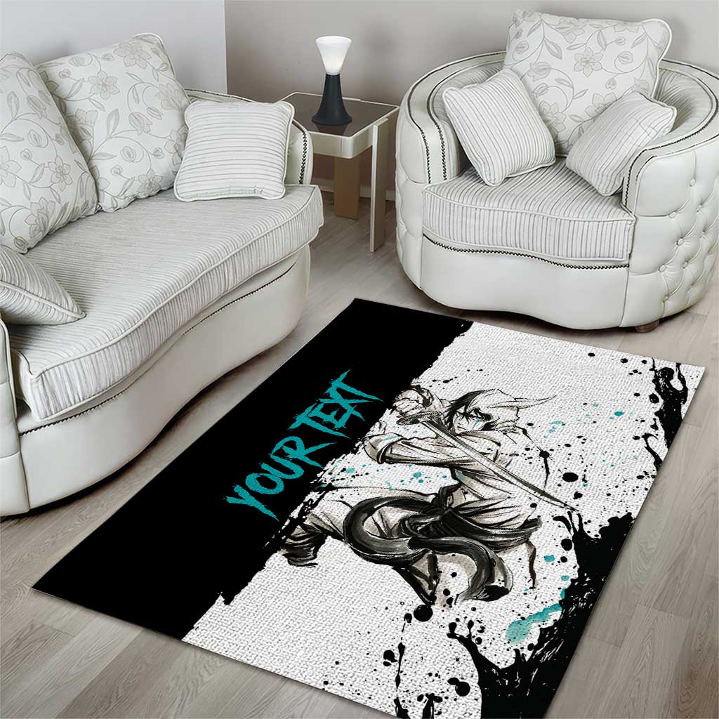 Personalized Ulquiorra Cifer Area Rug Ink Splash Anime Brush Style