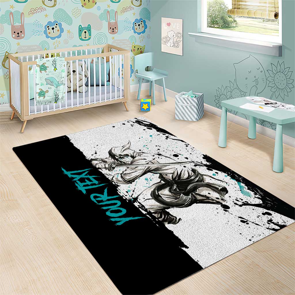 Personalized Ulquiorra Cifer Area Rug Ink Splash Anime Brush Style