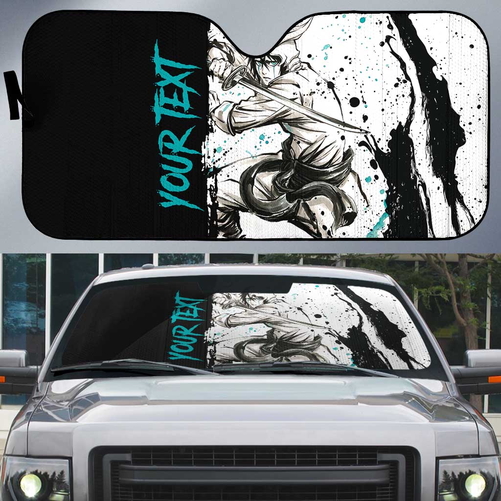 Personalized Ulquiorra Cifer Auto Sun Shade Ink Splash Anime Brush Style