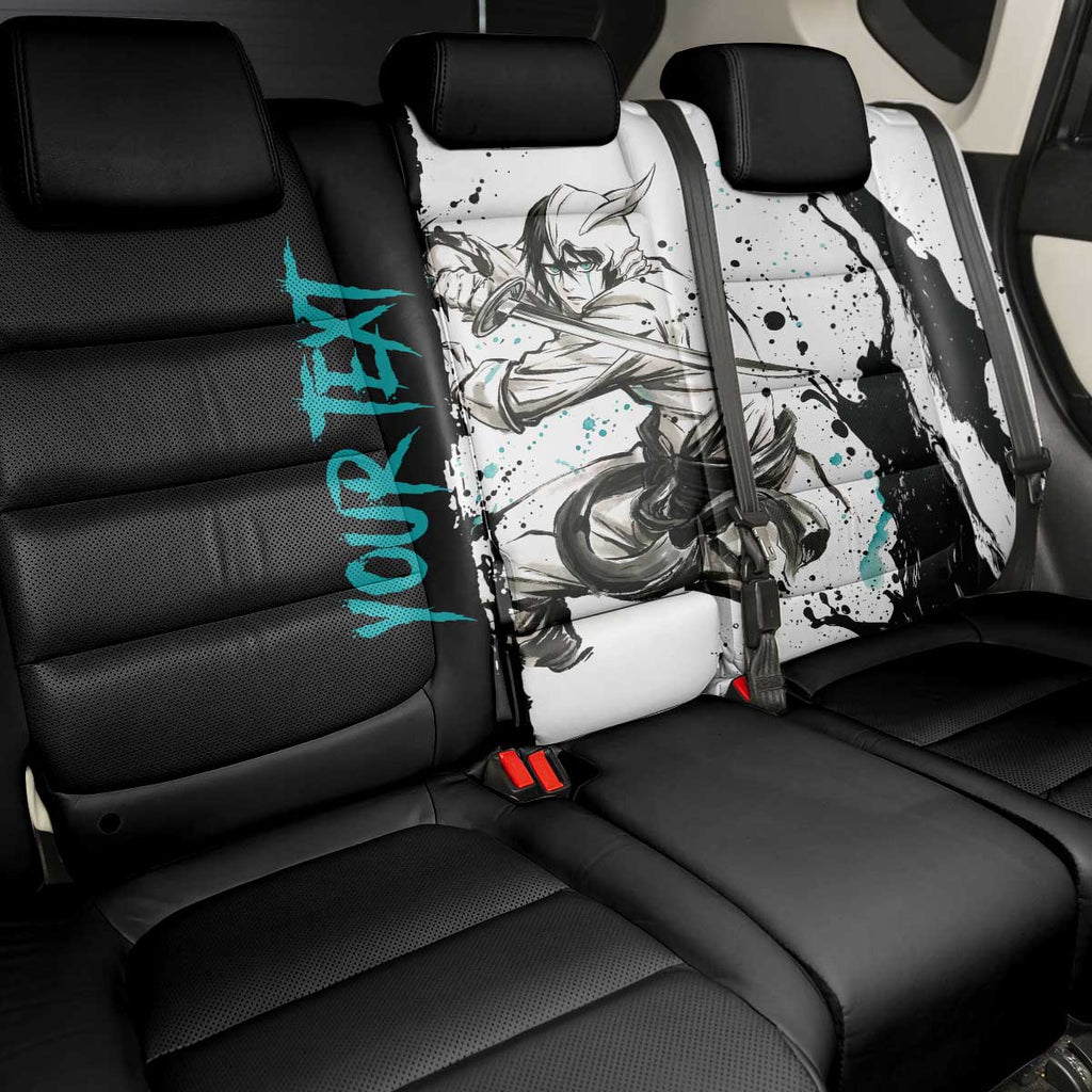 Personalized Ulquiorra Cifer Back Car Seat Cover Ink Splash Anime Brush Style