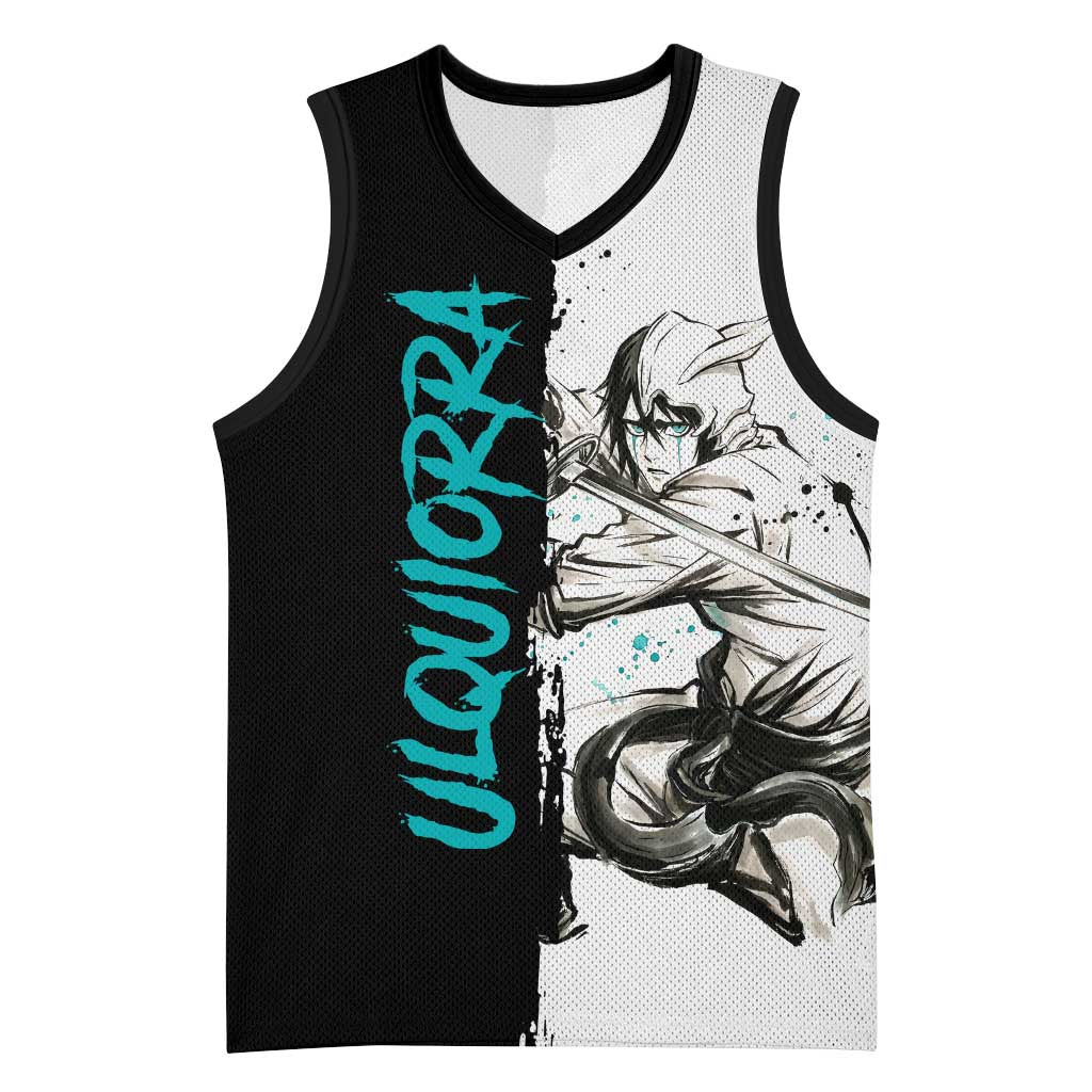 Personalized Ulquiorra Cifer Basketball Jersey Ink Splash Anime Brush Style