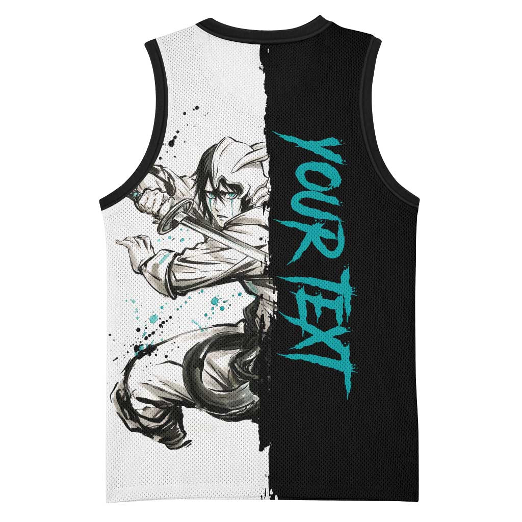 Personalized Ulquiorra Cifer Basketball Jersey Ink Splash Anime Brush Style