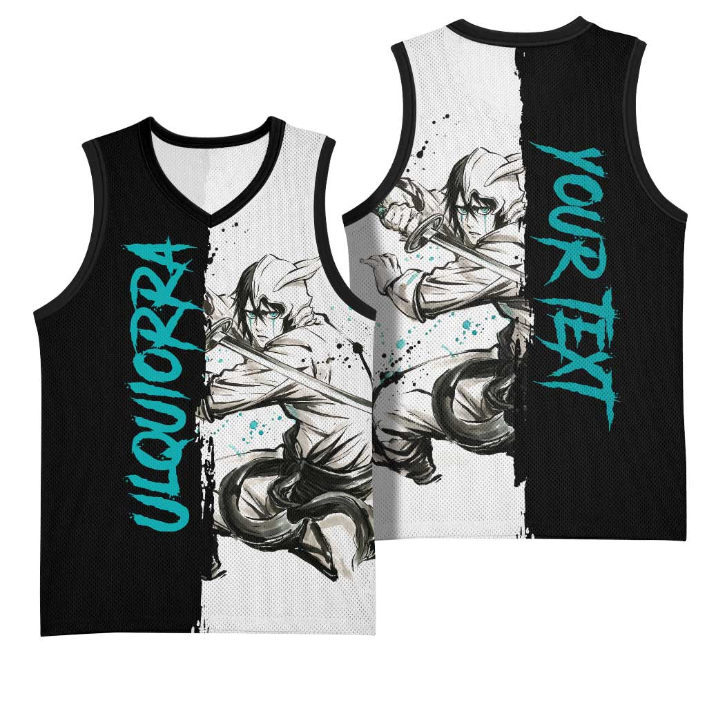 Personalized Ulquiorra Cifer Basketball Jersey Ink Splash Anime Brush Style