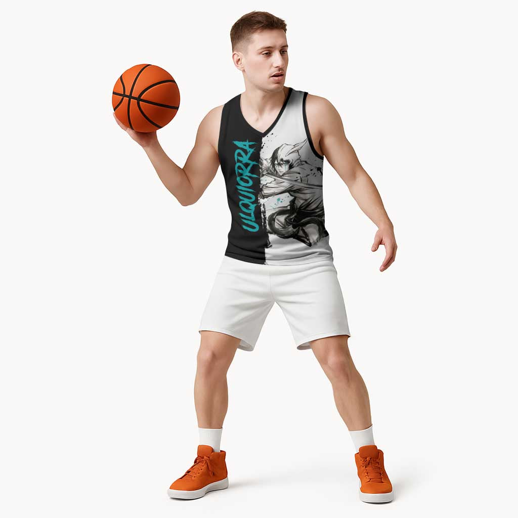 Personalized Ulquiorra Cifer Basketball Jersey Ink Splash Anime Brush Style