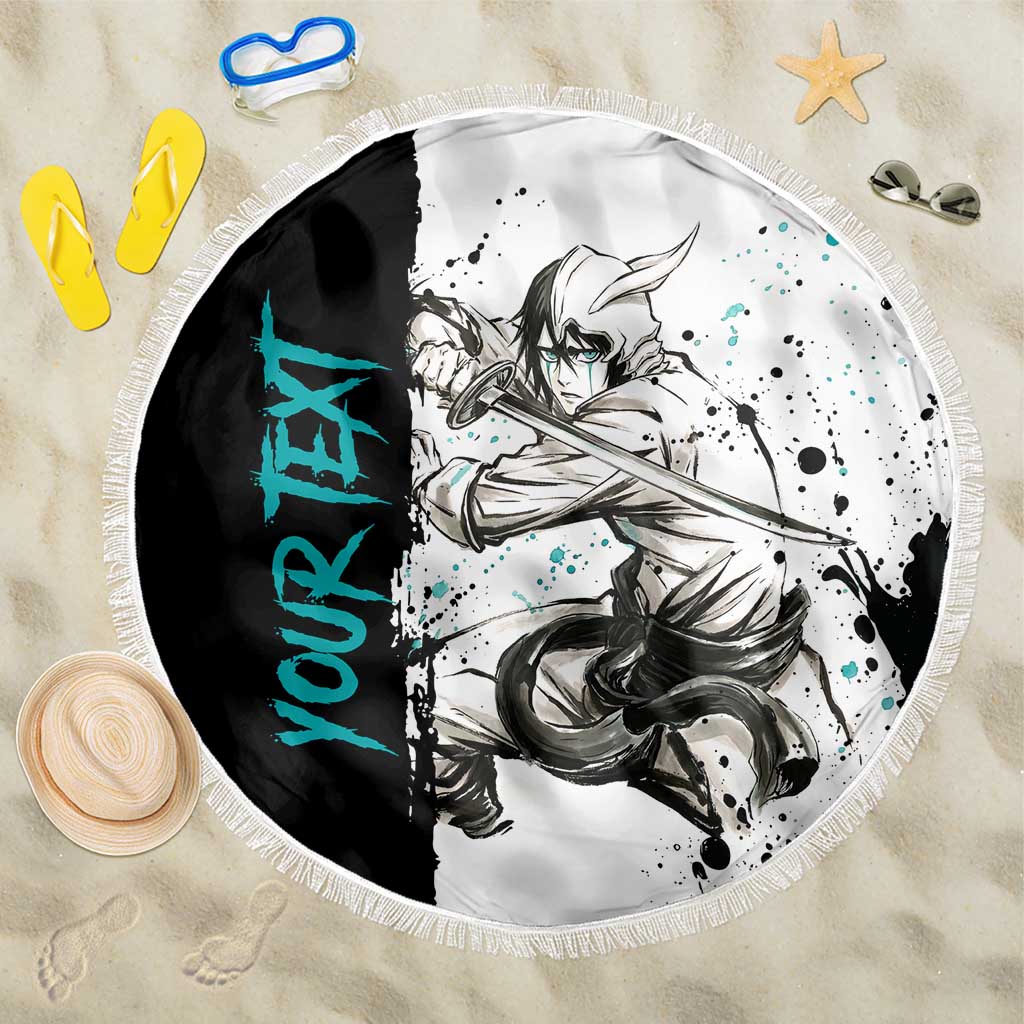 Personalized Ulquiorra Cifer Beach Blanket Ink Splash Anime Brush Style