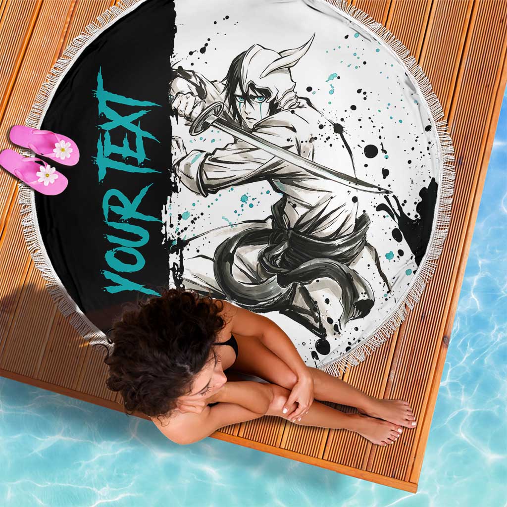 Personalized Ulquiorra Cifer Beach Blanket Ink Splash Anime Brush Style