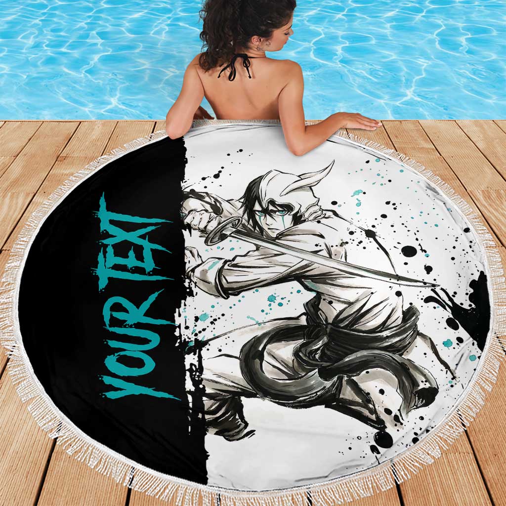 Personalized Ulquiorra Cifer Beach Blanket Ink Splash Anime Brush Style