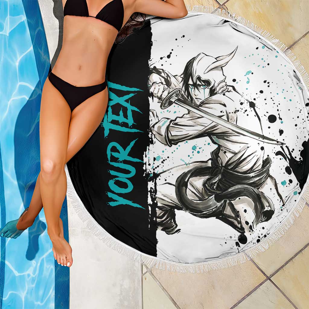 Personalized Ulquiorra Cifer Beach Blanket Ink Splash Anime Brush Style