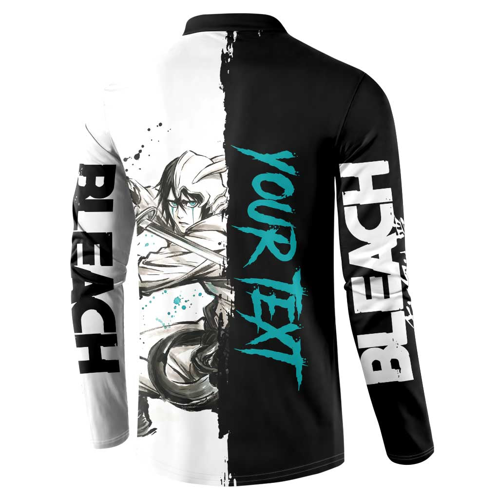 Personalized Ulquiorra Cifer Button Sweatshirt Ink Splash Anime Brush Style