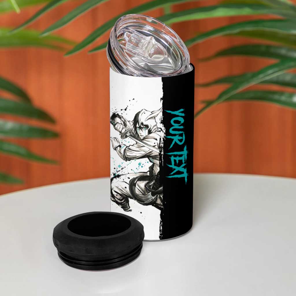 Personalized Ulquiorra Cifer 4 in 1 Can Cooler Tumbler Ink Splash Anime Brush Style