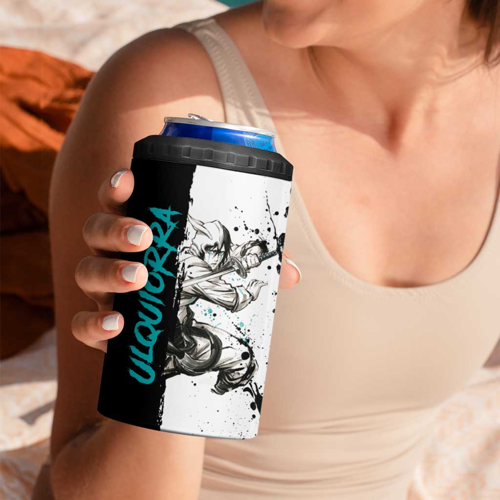 Personalized Ulquiorra Cifer 4 in 1 Can Cooler Tumbler Ink Splash Anime Brush Style