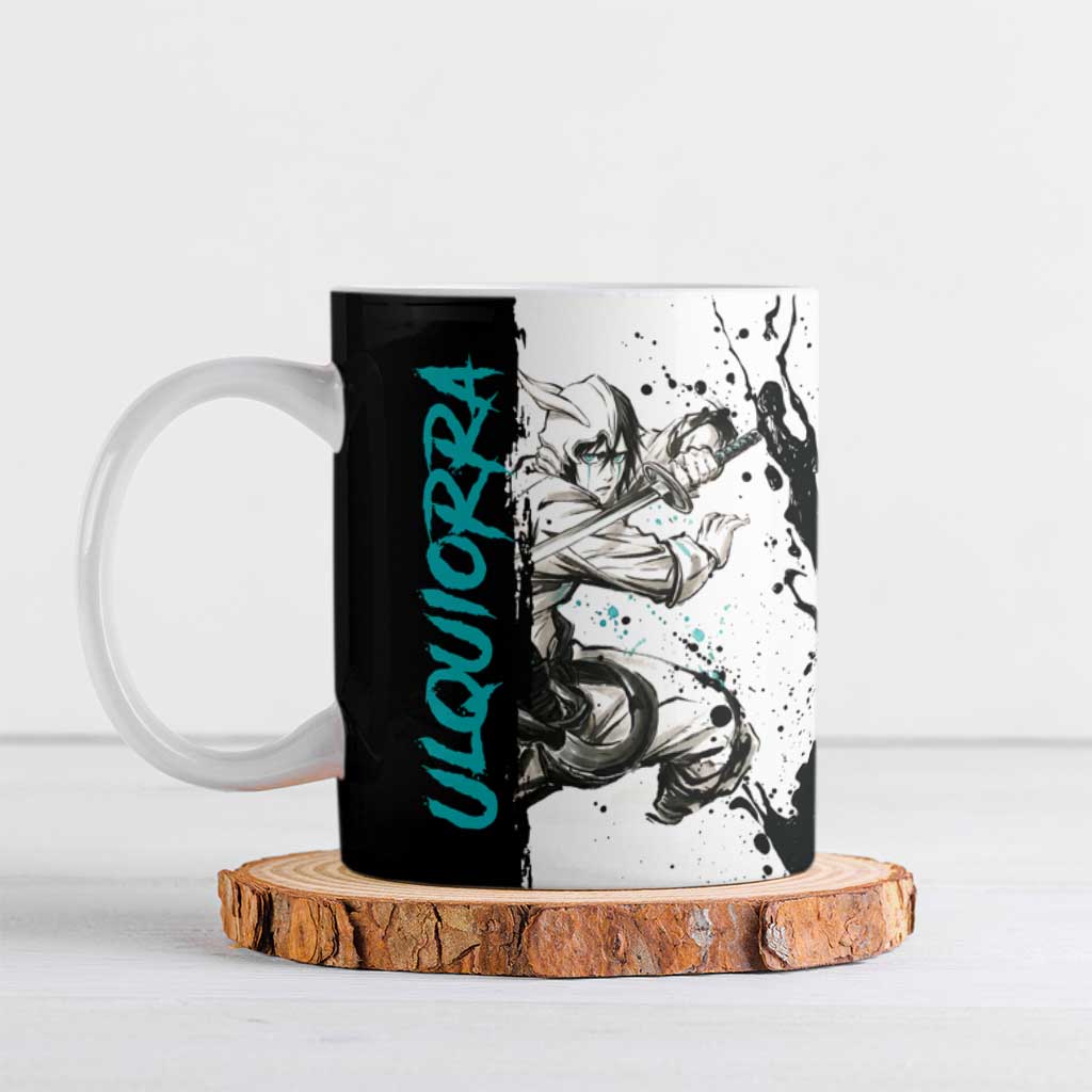 Personalized Ulquiorra Cifer Ceramic Mug Ink Splash Anime Brush Style