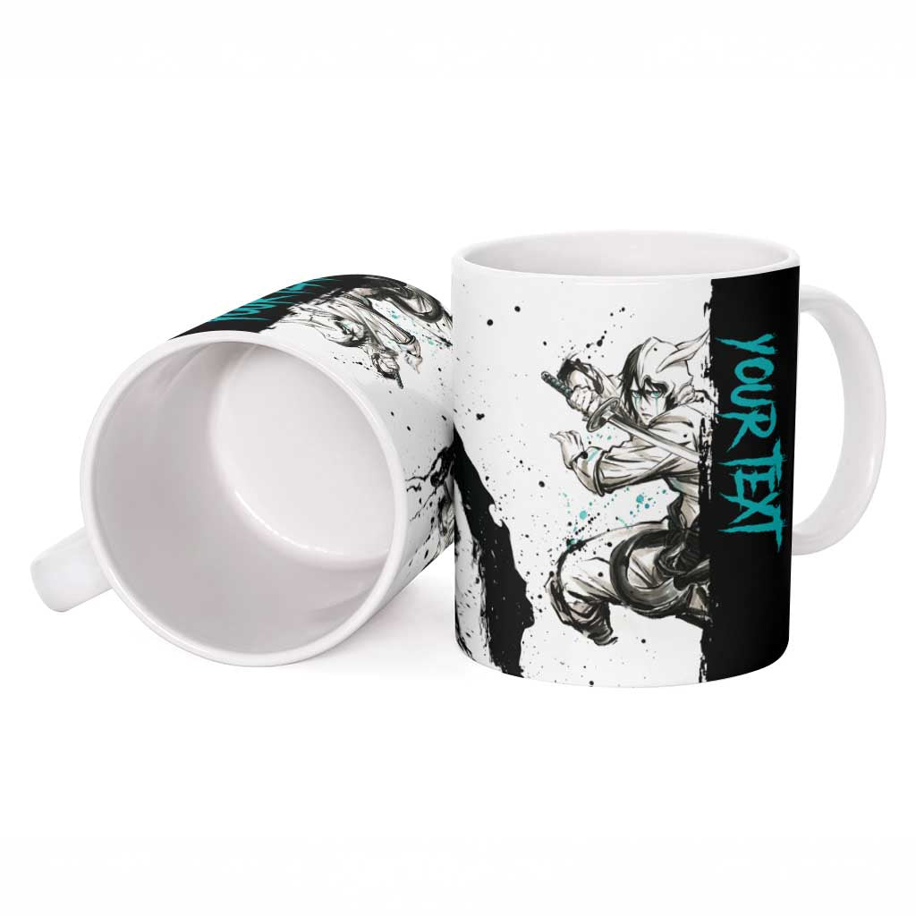 Personalized Ulquiorra Cifer Ceramic Mug Ink Splash Anime Brush Style