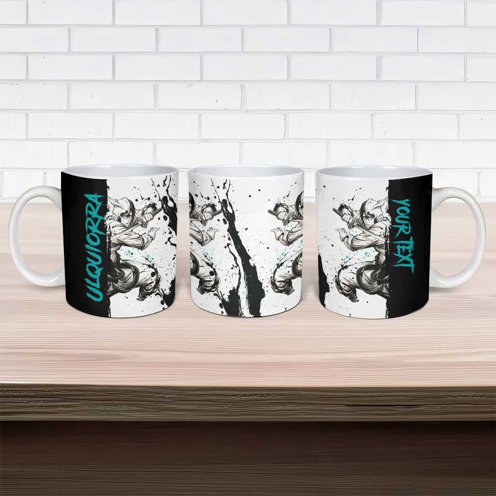Personalized Ulquiorra Cifer Ceramic Mug Ink Splash Anime Brush Style
