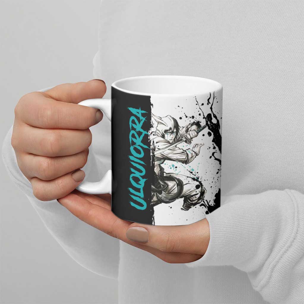 Personalized Ulquiorra Cifer Ceramic Mug Ink Splash Anime Brush Style