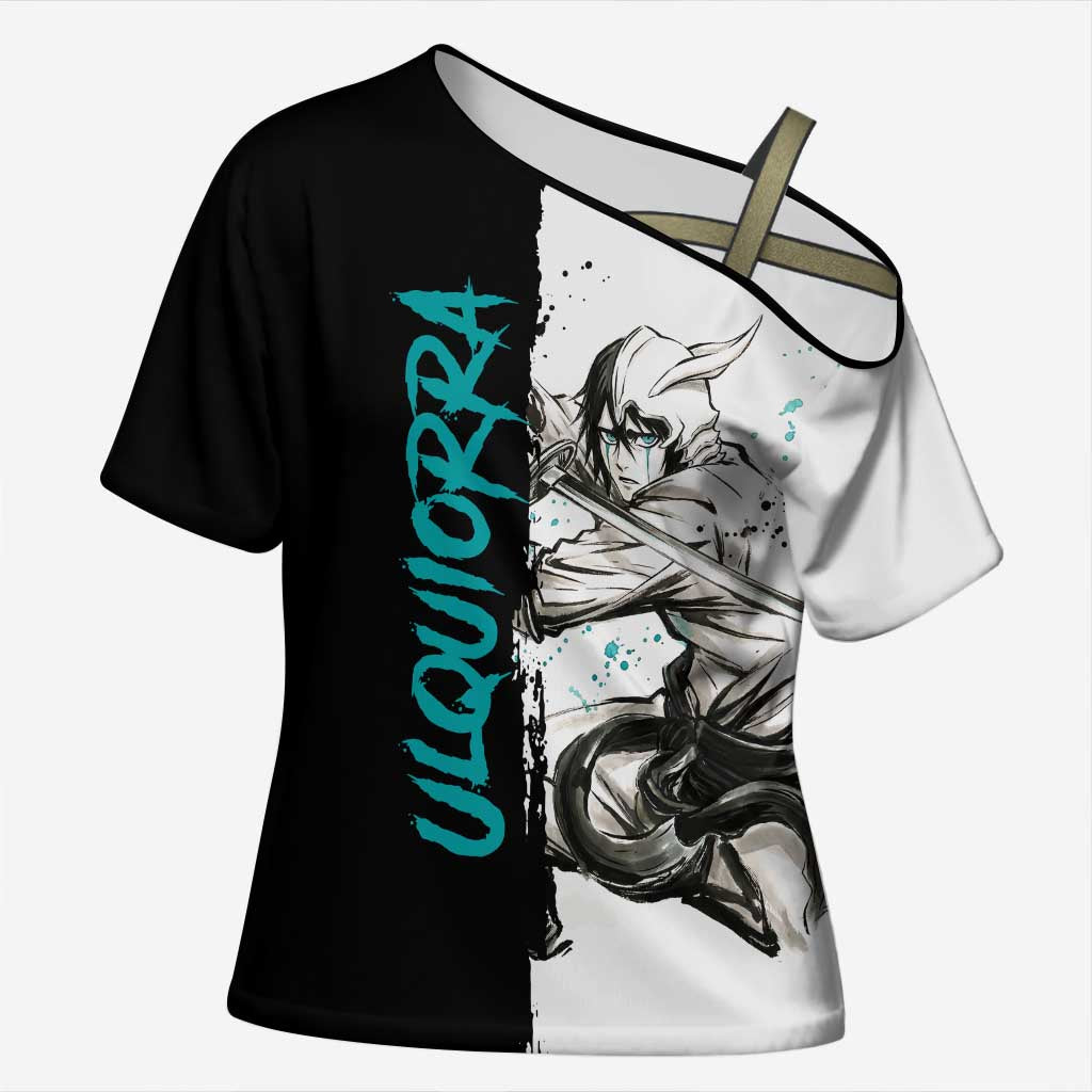 Personalized Ulquiorra Cifer Cross Shoulder Shirt Ink Splash Anime Brush Style