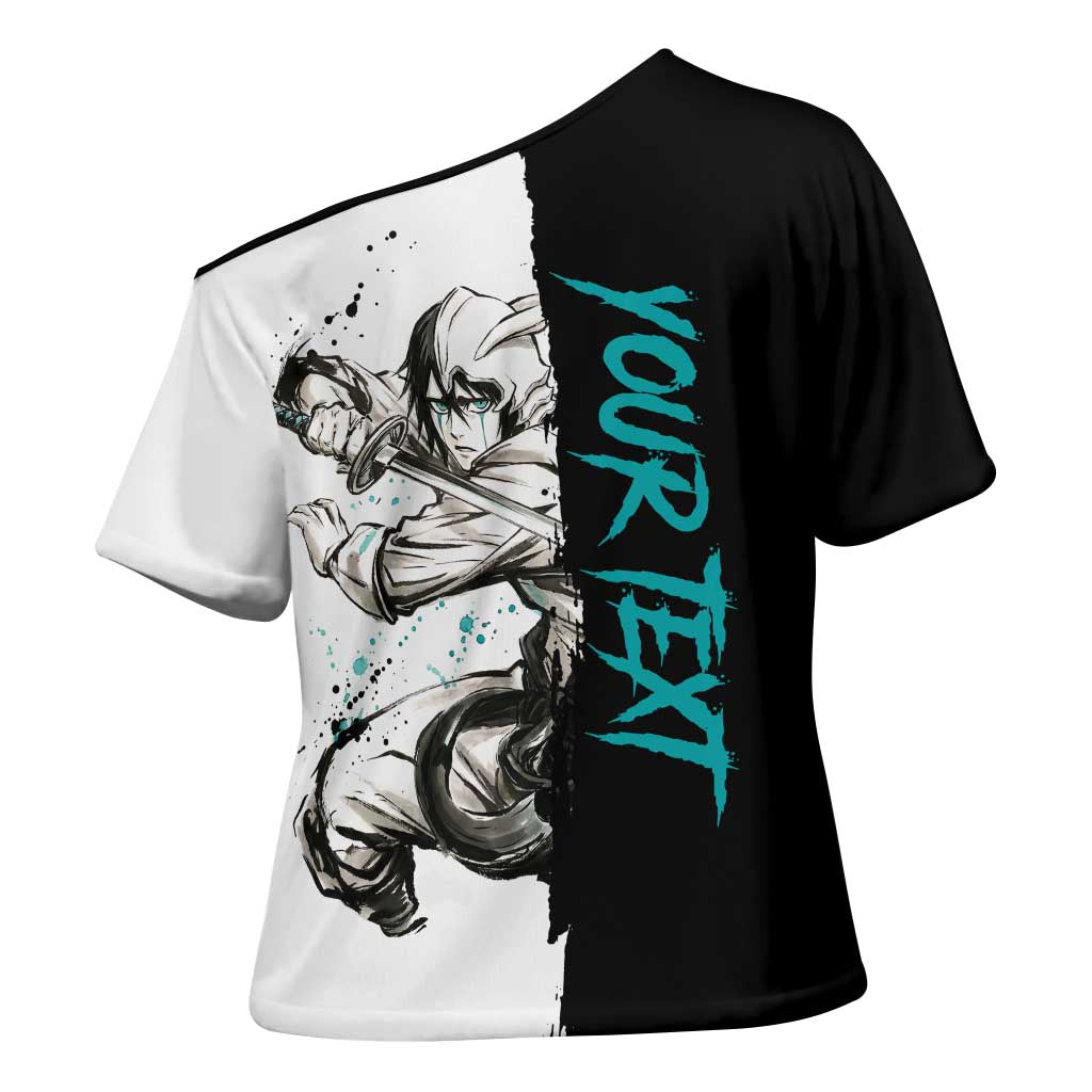 Personalized Ulquiorra Cifer Cross Shoulder Shirt Ink Splash Anime Brush Style
