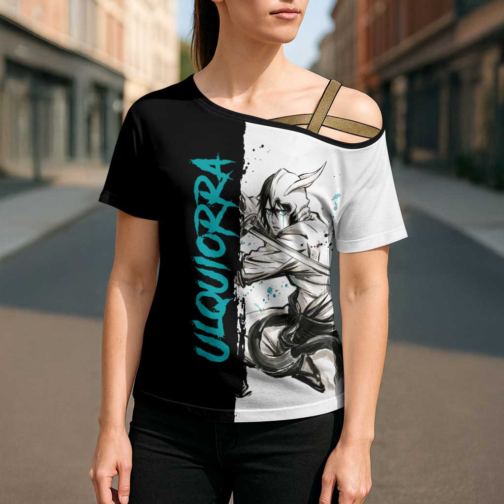 Personalized Ulquiorra Cifer Cross Shoulder Shirt Ink Splash Anime Brush Style
