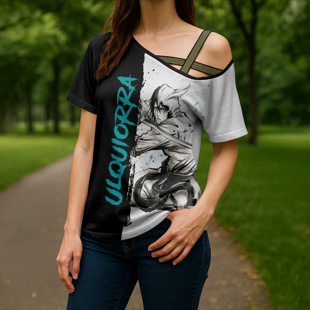 Personalized Ulquiorra Cifer Cross Shoulder Shirt Ink Splash Anime Brush Style