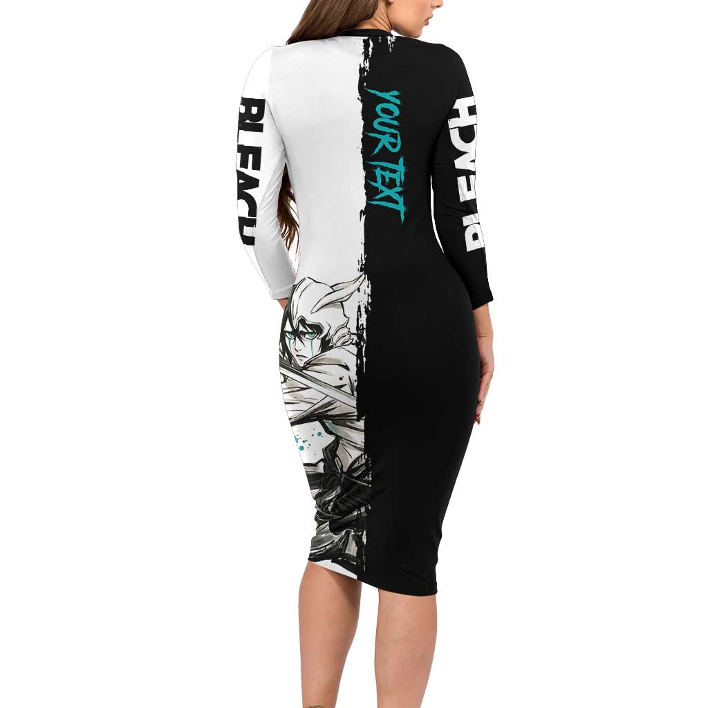Personalized Ulquiorra Cifer Family Matching Long Sleeve Bodycon Dress and Hawaiian Shirt Ink Splash Anime Brush Style