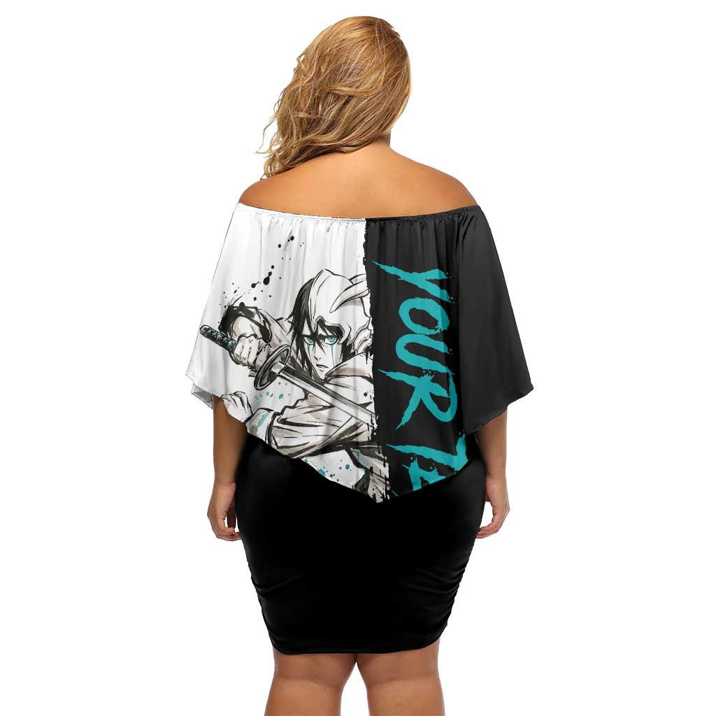 Personalized Ulquiorra Cifer Family Matching Off Shoulder Short Dress and Hawaiian Shirt Ink Splash Anime Brush Style