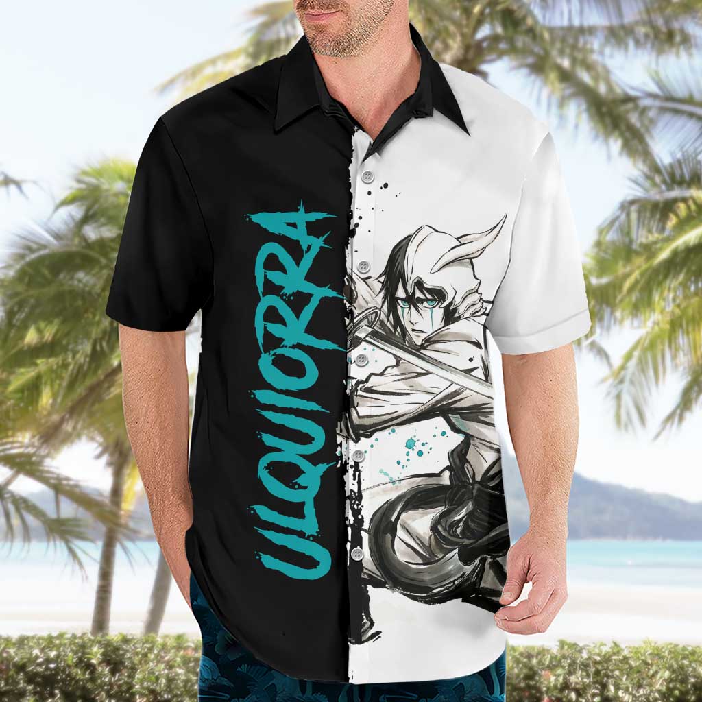 Personalized Ulquiorra Cifer Hawaiian Shirt Ink Splash Anime Brush Style