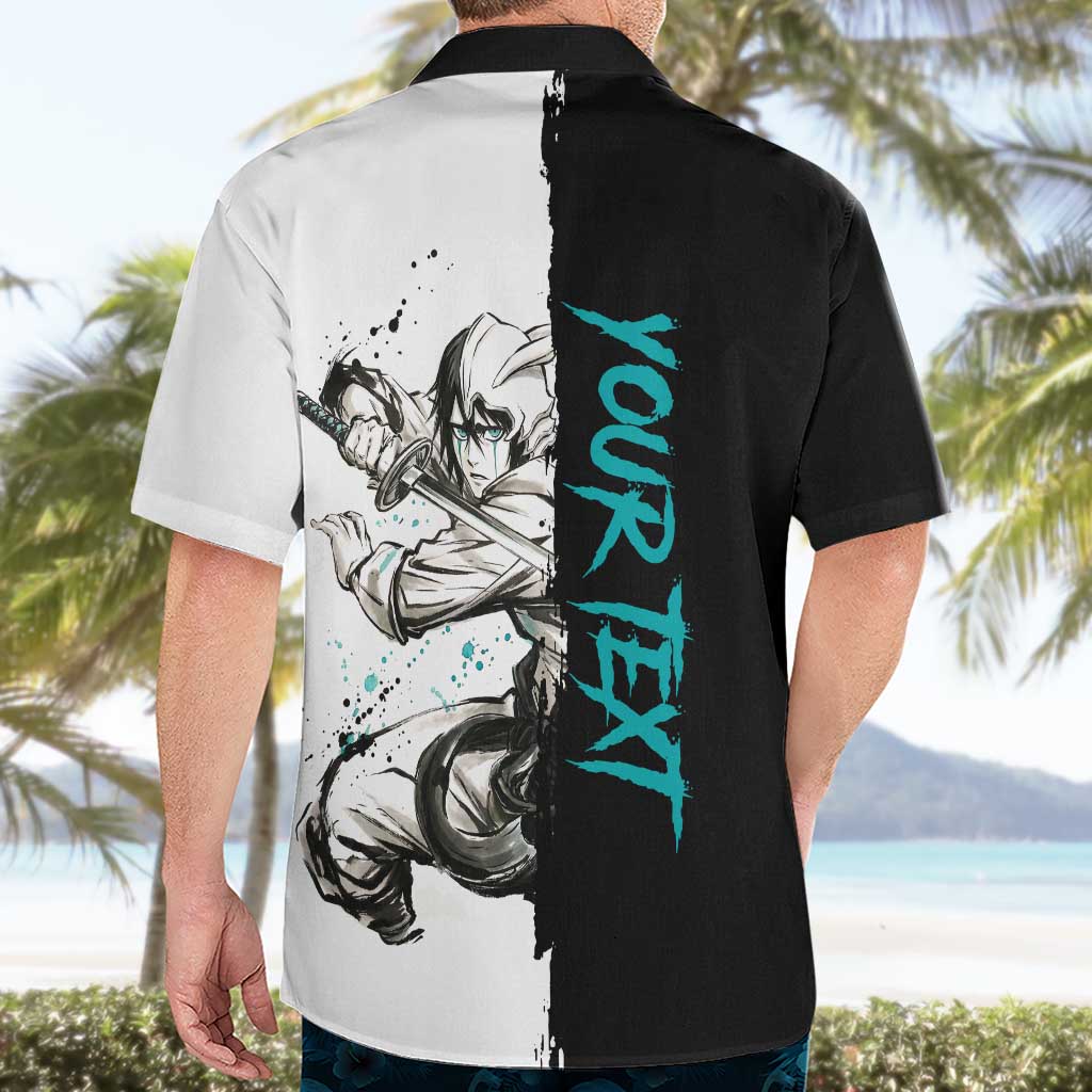 Personalized Ulquiorra Cifer Hawaiian Shirt Ink Splash Anime Brush Style