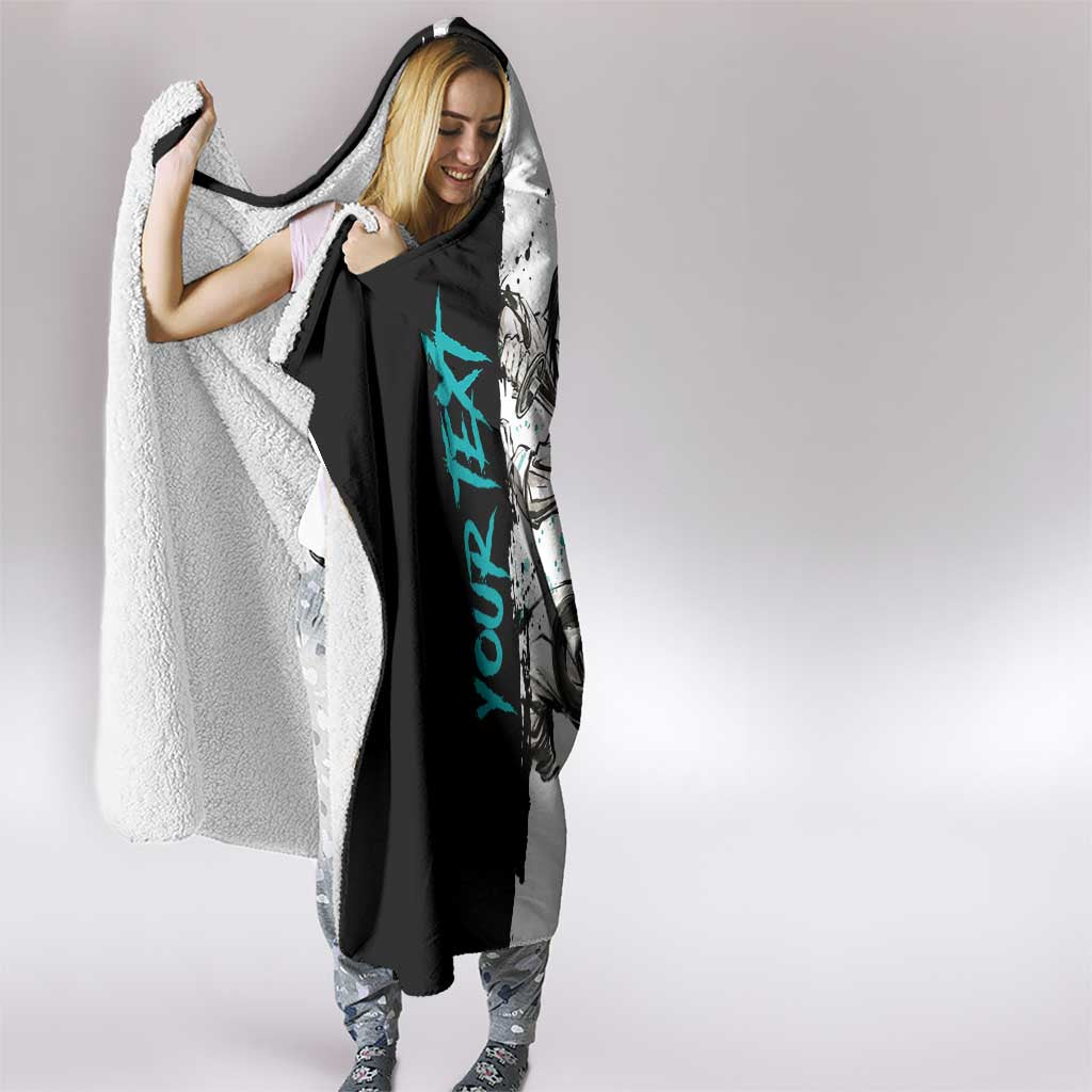Personalized Ulquiorra Cifer Hooded Blanket Ink Splash Anime Brush Style
