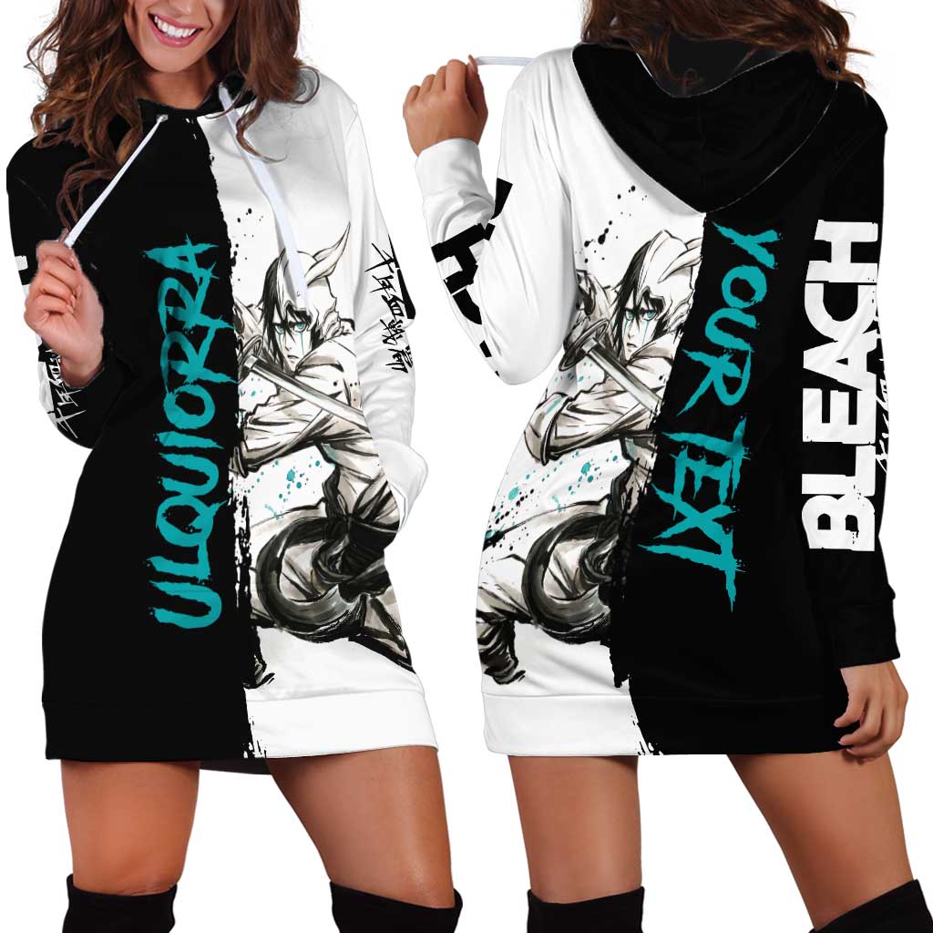 Personalized Ulquiorra Cifer Hoodie Dress Ink Splash Anime Brush Style