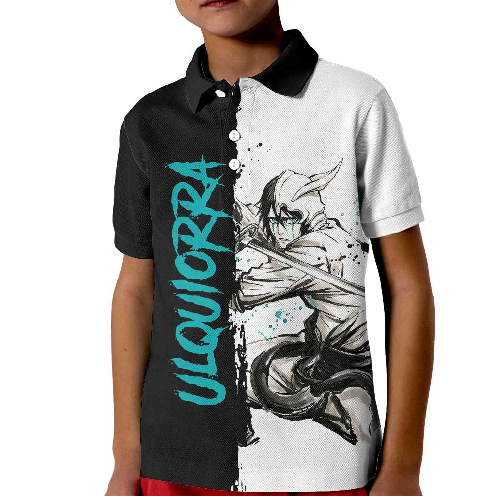 Personalized Ulquiorra Cifer Kid Polo Shirt Ink Splash Anime Brush Style
