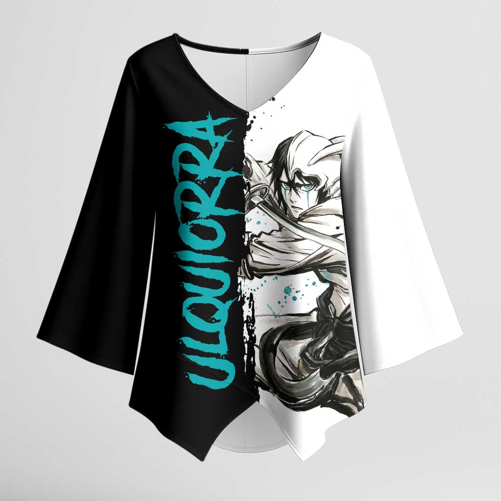 Personalized Ulquiorra Cifer Kimono Sleeve Blouse Ink Splash Anime Brush Style