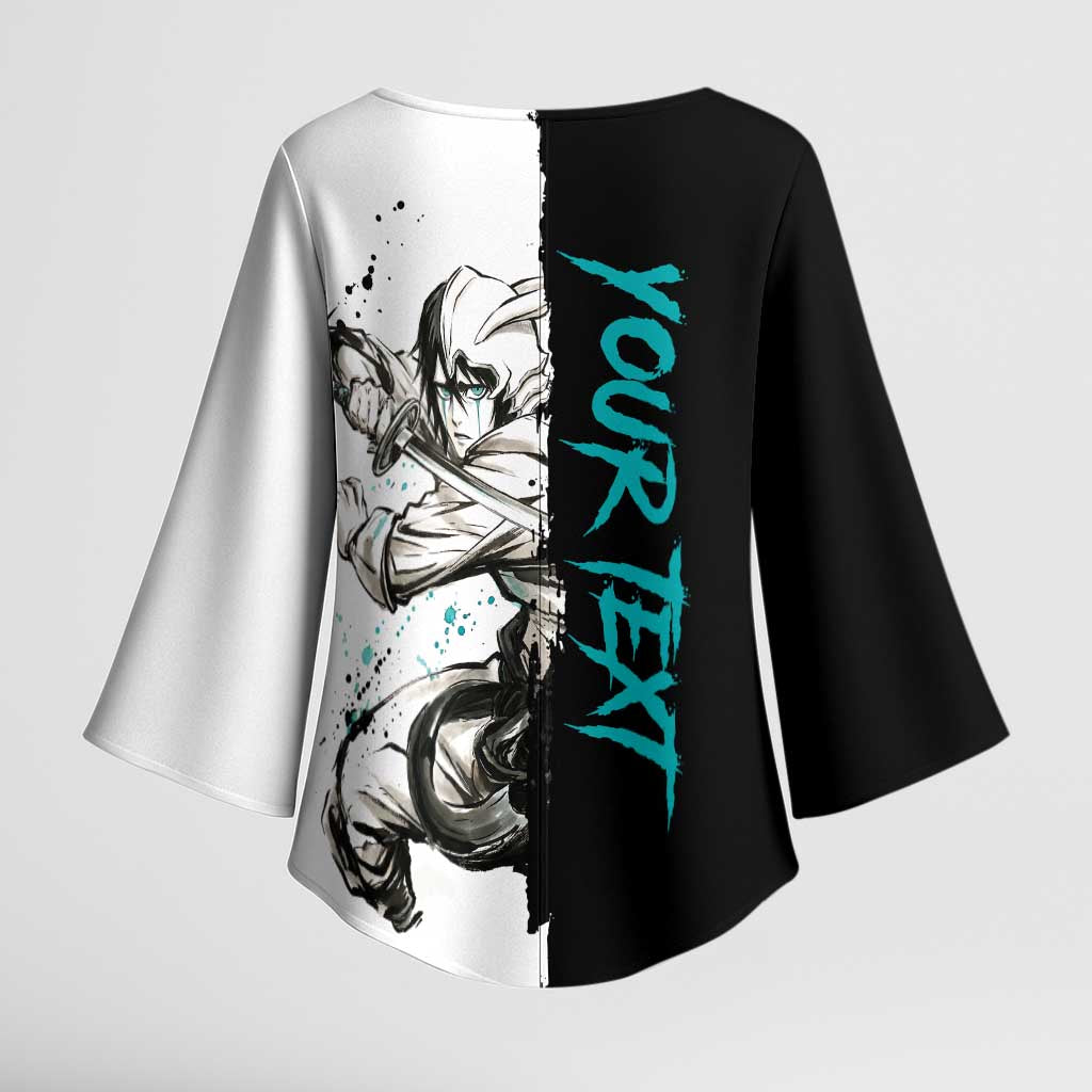 Personalized Ulquiorra Cifer Kimono Sleeve Blouse Ink Splash Anime Brush Style