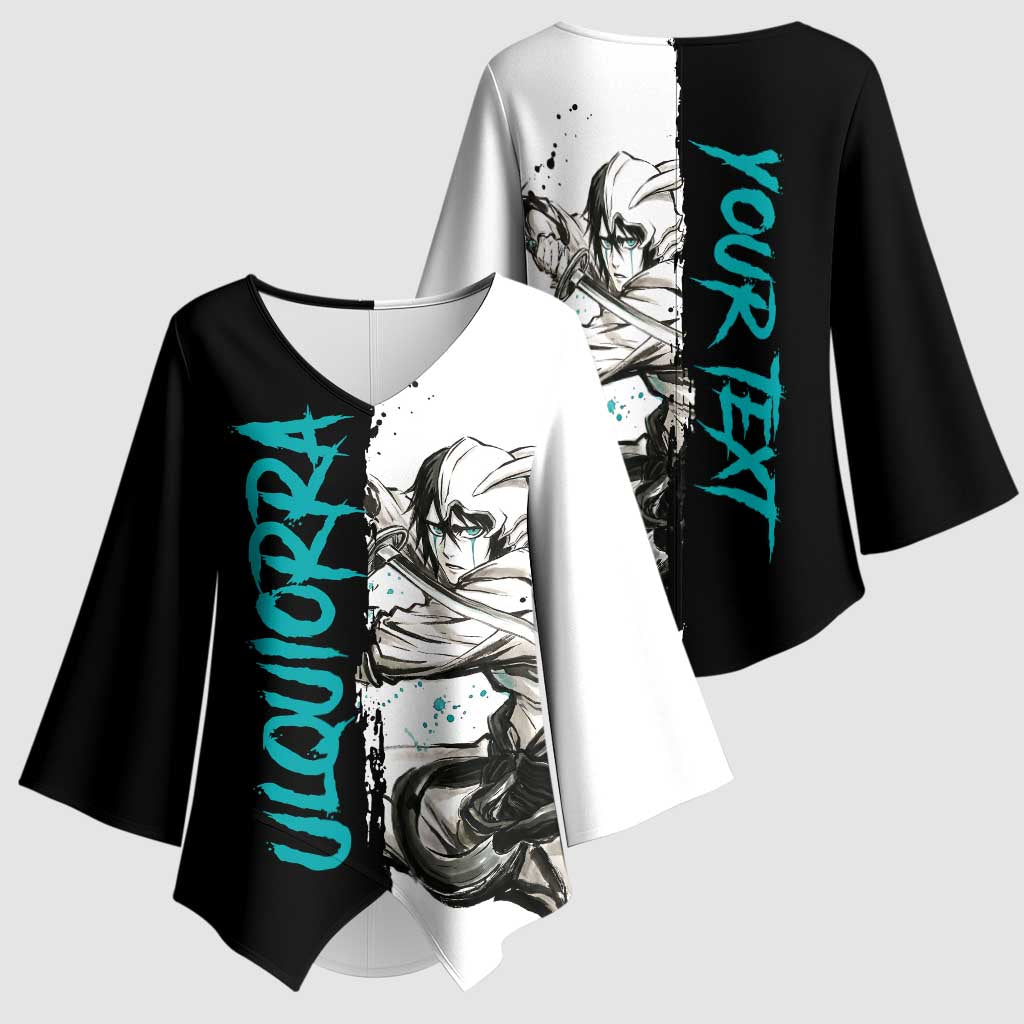 Personalized Ulquiorra Cifer Kimono Sleeve Blouse Ink Splash Anime Brush Style