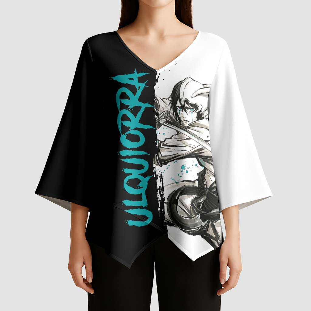 Personalized Ulquiorra Cifer Kimono Sleeve Blouse Ink Splash Anime Brush Style