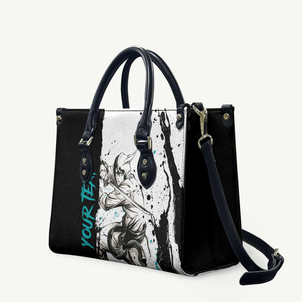 Personalized Ulquiorra Cifer Leather Bag Ink Splash Anime Brush Style
