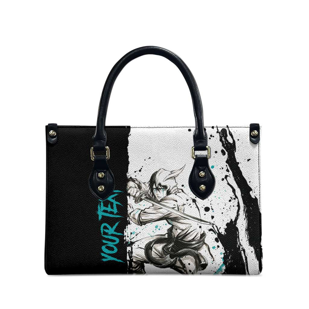Personalized Ulquiorra Cifer Leather Bag Ink Splash Anime Brush Style