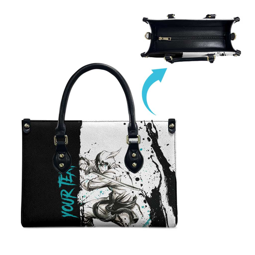 Personalized Ulquiorra Cifer Leather Bag Ink Splash Anime Brush Style
