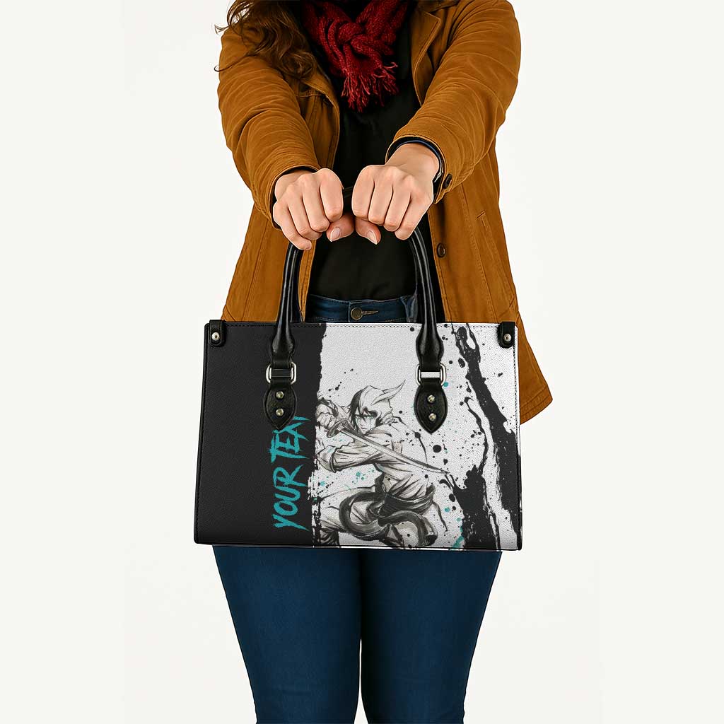 Personalized Ulquiorra Cifer Leather Bag Ink Splash Anime Brush Style