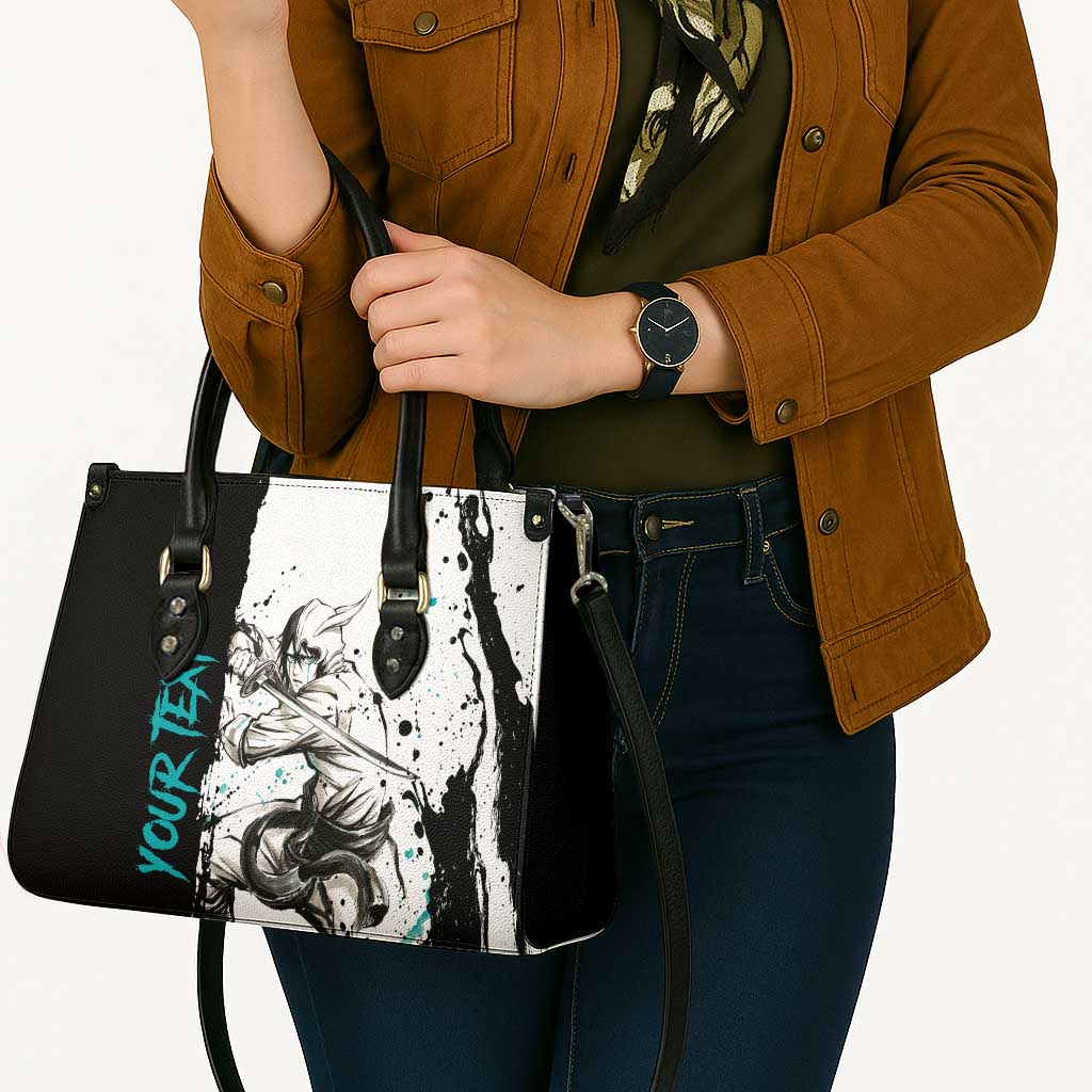 Personalized Ulquiorra Cifer Leather Bag Ink Splash Anime Brush Style