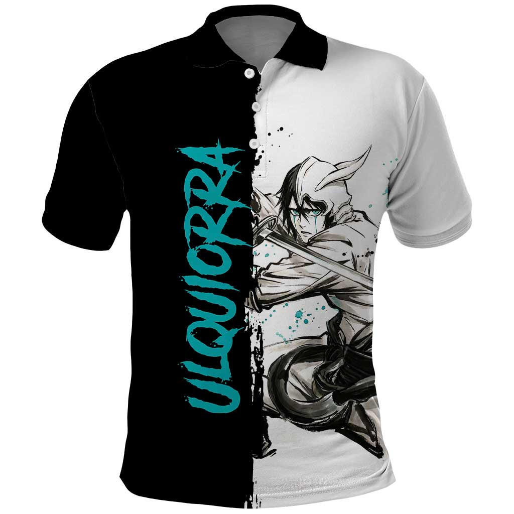 Personalized Ulquiorra Cifer Polo Shirt Ink Splash Anime Brush Style