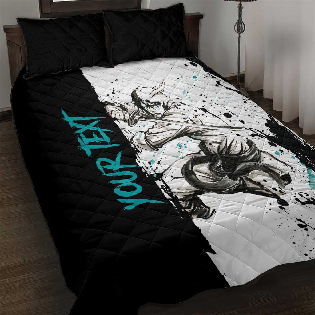 Personalized Ulquiorra Cifer Quilt Bed Set Ink Splash Anime Brush Style