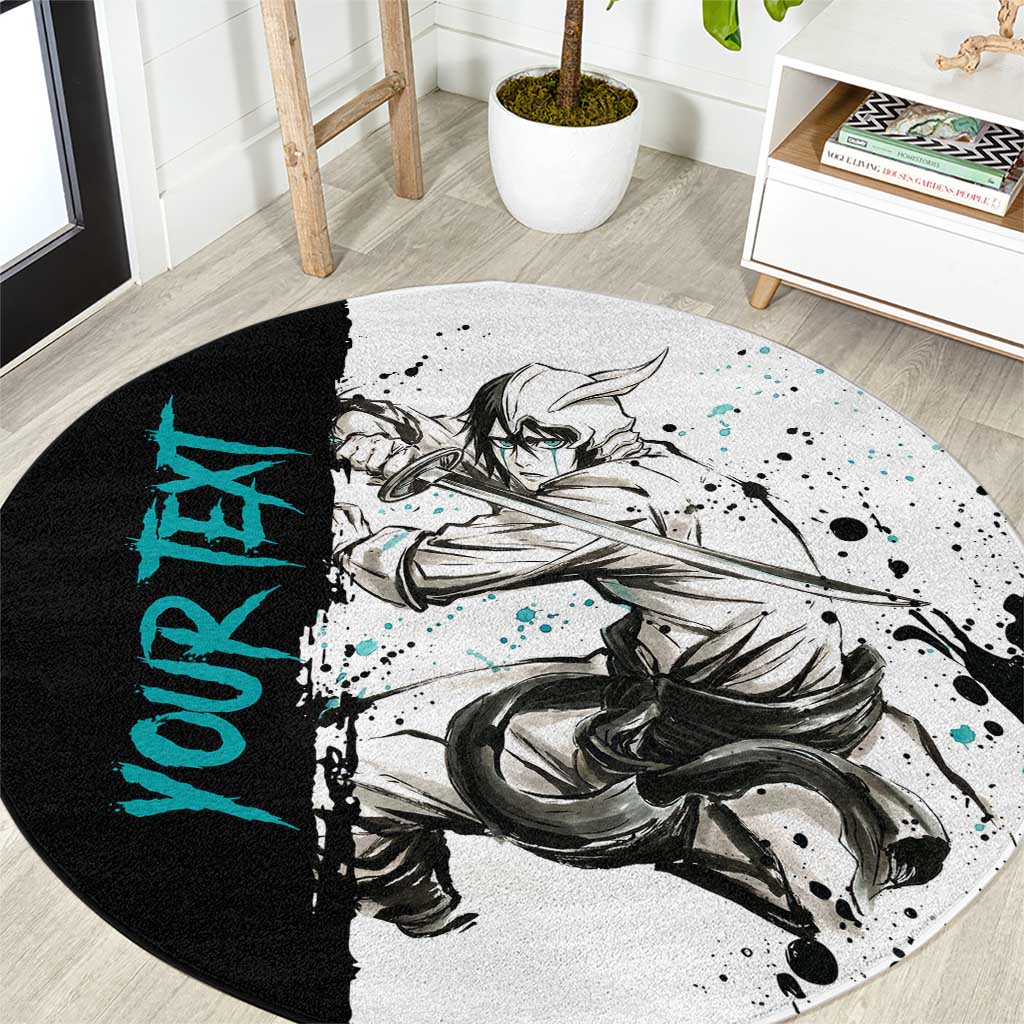 Personalized Ulquiorra Cifer Round Carpet Ink Splash Anime Brush Style