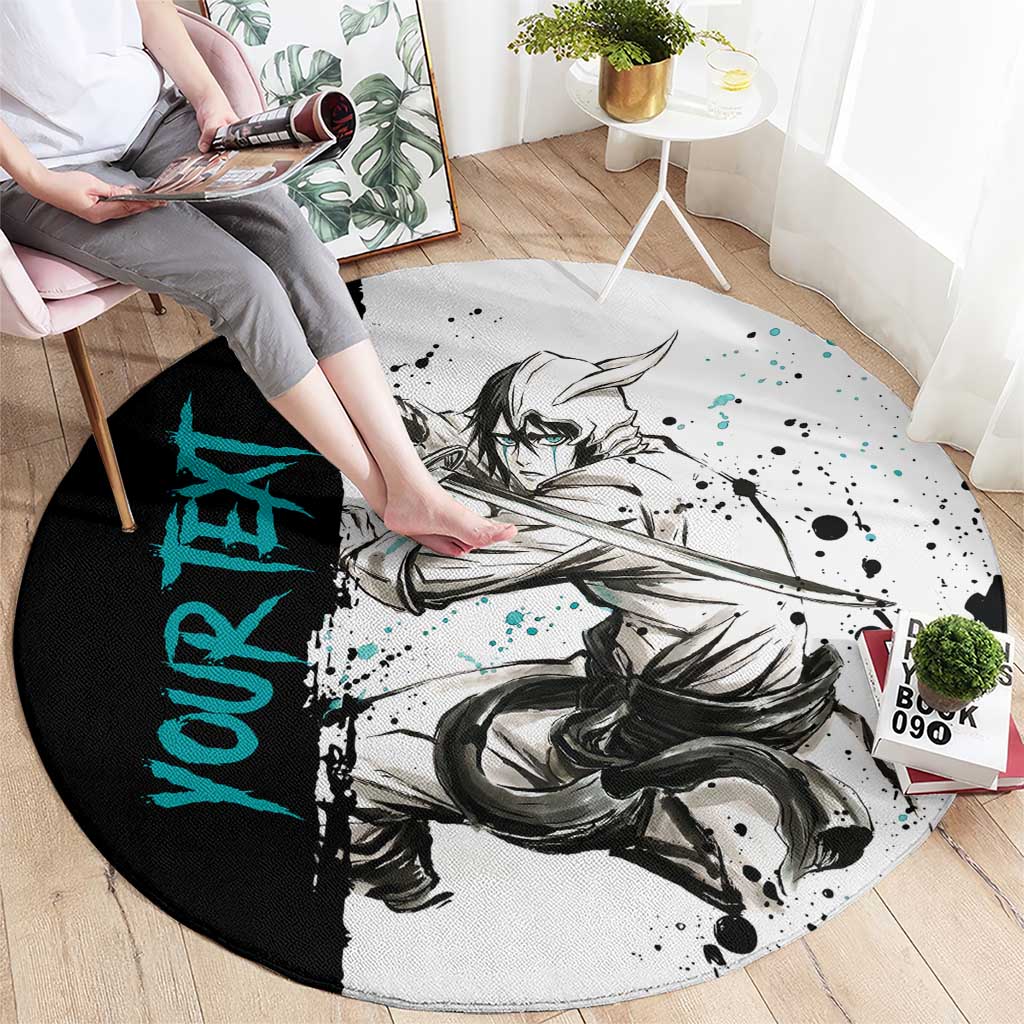 Personalized Ulquiorra Cifer Round Carpet Ink Splash Anime Brush Style
