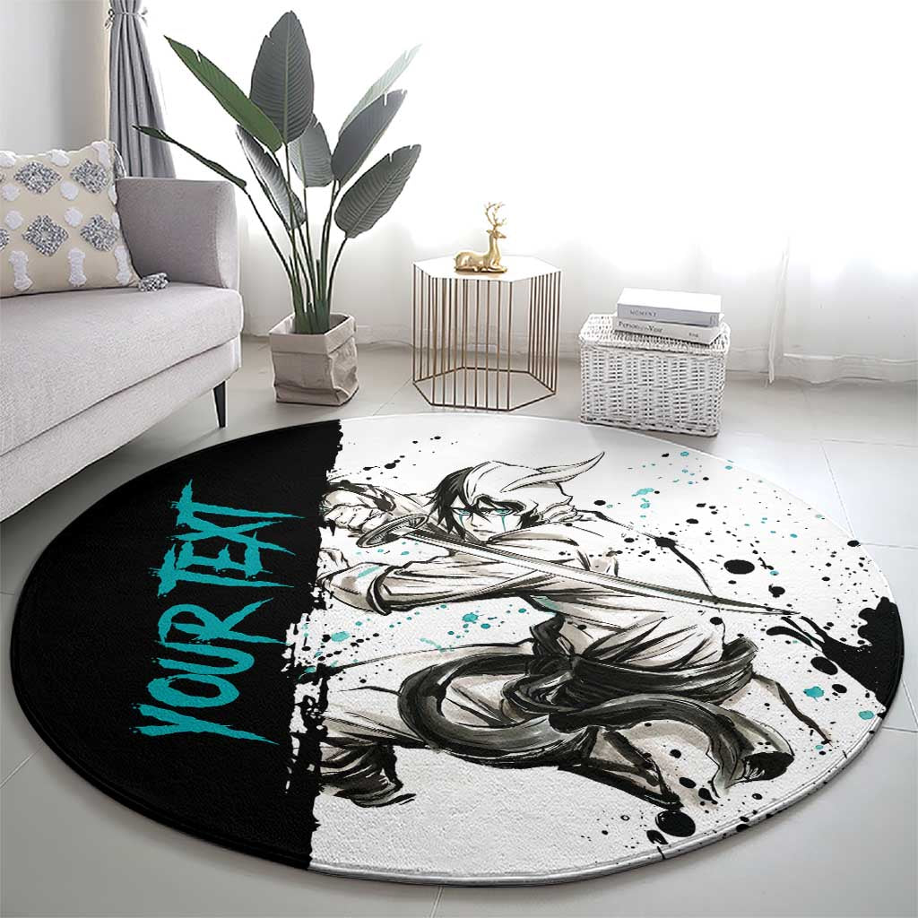 Personalized Ulquiorra Cifer Round Carpet Ink Splash Anime Brush Style