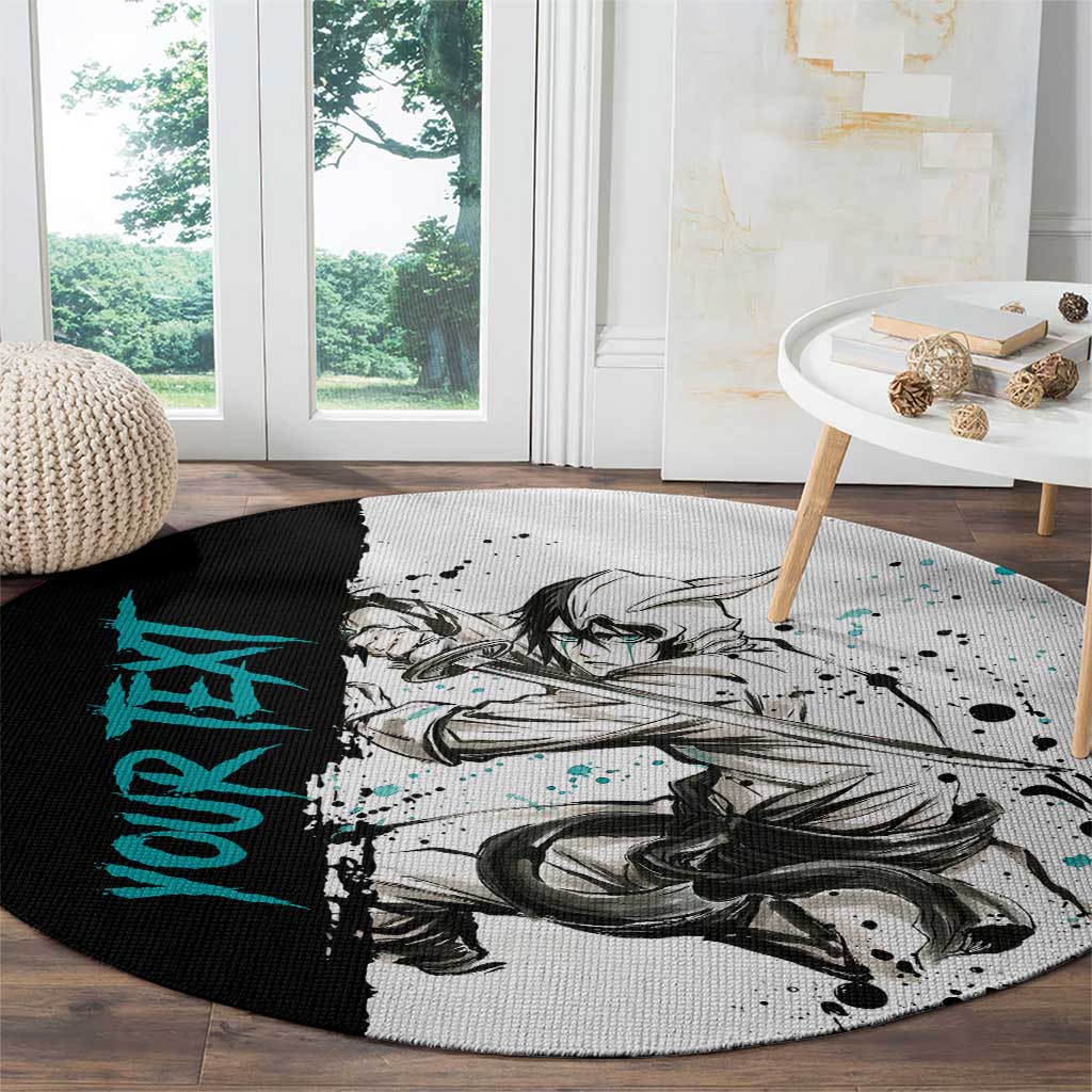 Personalized Ulquiorra Cifer Round Carpet Ink Splash Anime Brush Style