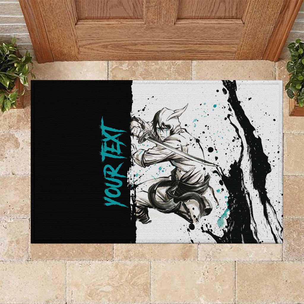 Personalized Ulquiorra Cifer Rubber Doormat Ink Splash Anime Brush Style