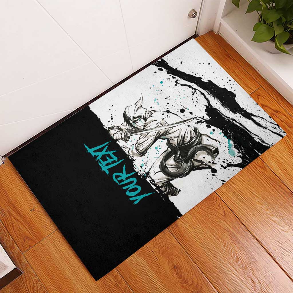 Personalized Ulquiorra Cifer Rubber Doormat Ink Splash Anime Brush Style