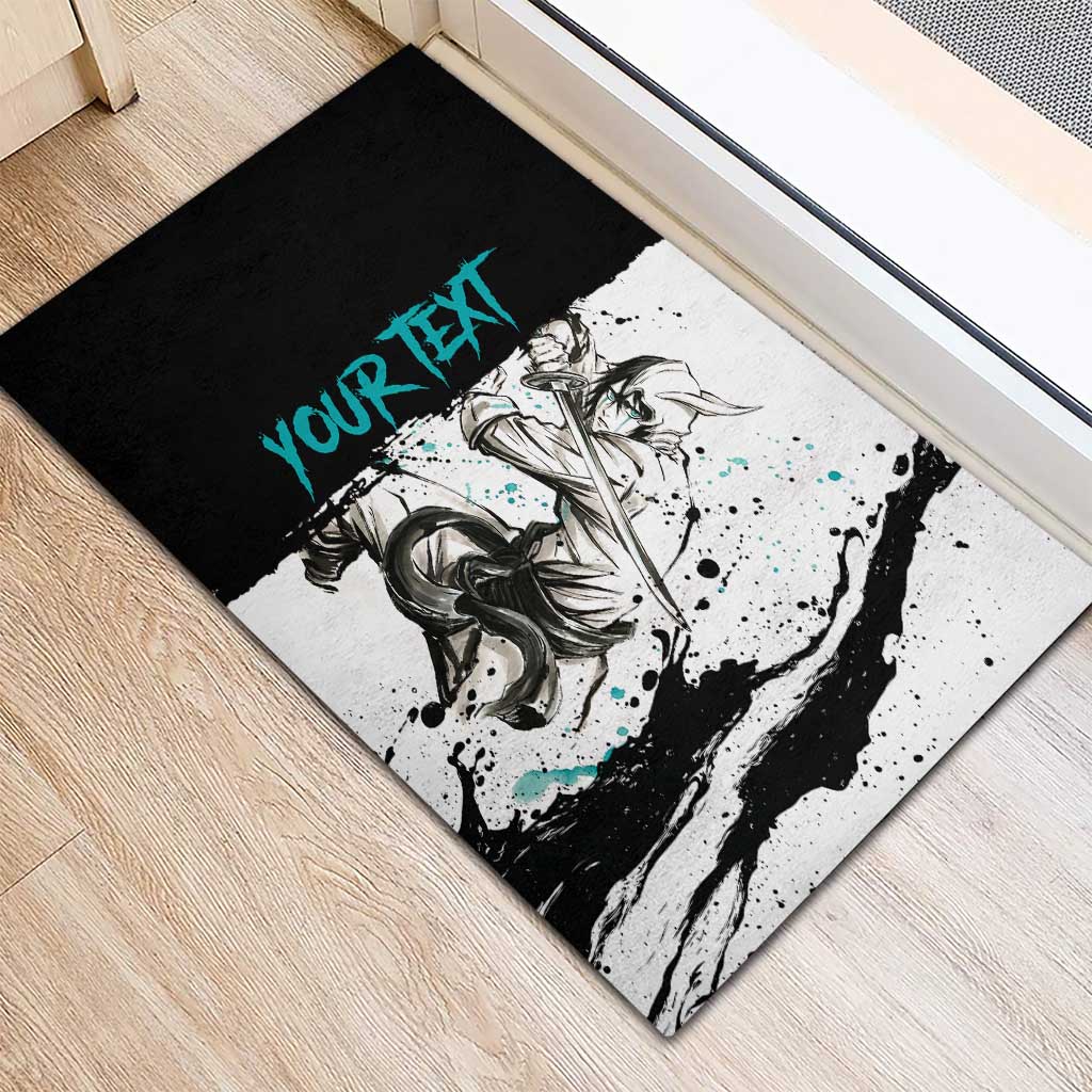 Personalized Ulquiorra Cifer Rubber Doormat Ink Splash Anime Brush Style
