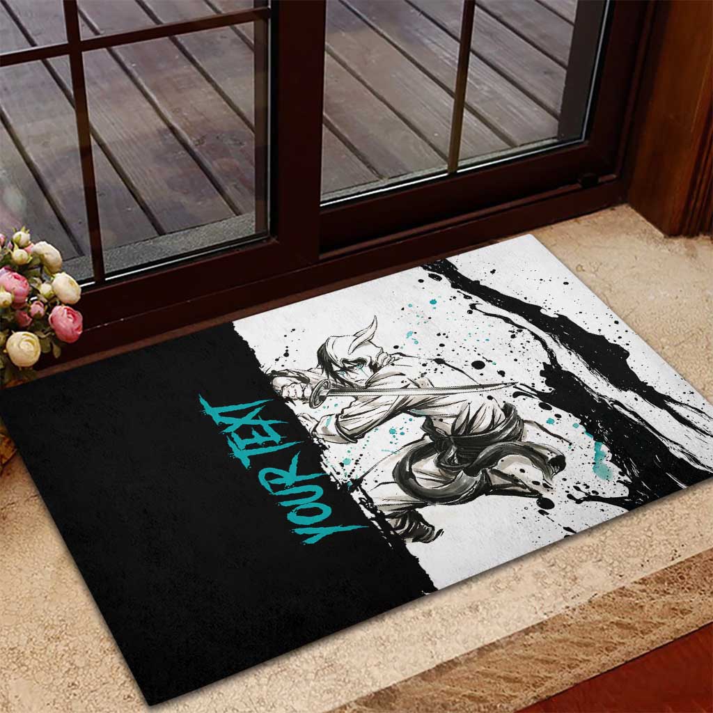 Personalized Ulquiorra Cifer Rubber Doormat Ink Splash Anime Brush Style